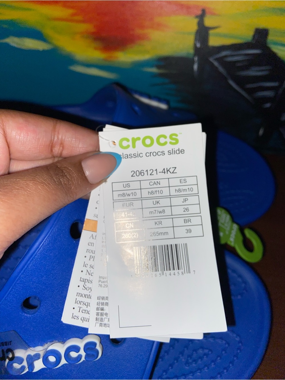 NWT CROCS Classic Slide Sandals in Royal Blue - Picture 2 of 7